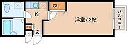 コーポマリーナ 1Kの間取図画像
