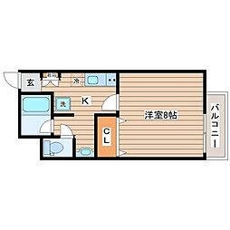 アスコット西多賀 1階1Kの間取り