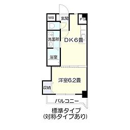 スズキヒルズ 1DKの間取図画像