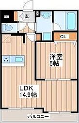 LUANA・AIR・RESIDENCE五橋 1LDKの間取図画像