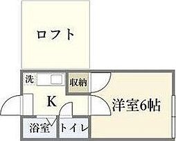 エクセルシャトー原の町 1Kの間取図画像
