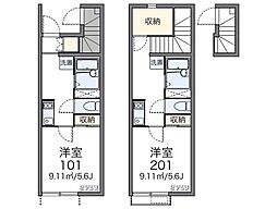 レオネクストエスペランサ 1Kの間取図画像