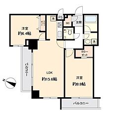 KDX定禅寺通レジデンス 2LDKの間取図画像