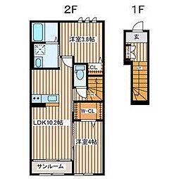 エクセランメゾン 2LDKの間取図画像