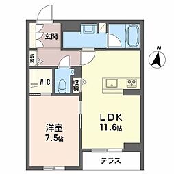 マグノリア上杉 1LDKの間取図画像