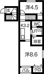 ペシュールA 1LDKの間取図画像