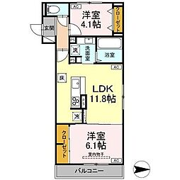 ボヌール T 2LDKの間取図画像