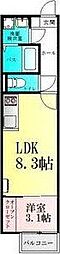 Crest 1LDKの間取図画像
