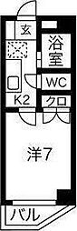 アバンザ鵬圓 1Kの間取図画像