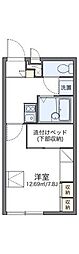 レオパレスライブ若林 1Kの間取図画像