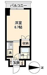 アソルティ東二番丁 ワンルームの間取図画像