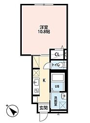メゾンドプルーン北山 1Kの間取図画像