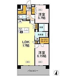 ロイヤルパークス仙台青葉通 2LDKの間取図画像