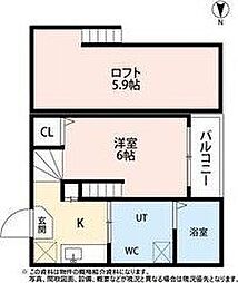 グランドレジデンス旭ヶ丘 1Kの間取図画像
