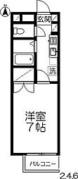 ポー・ド・シャグラン 1Kの間取図画像