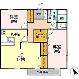ヨーキーハウス 2LDKの間取図画像