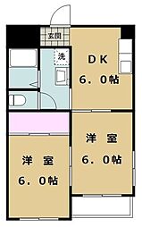 コーポ砂押南 2DKの間取図画像
