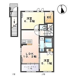 Teoria茂庭 2LDKの間取図画像