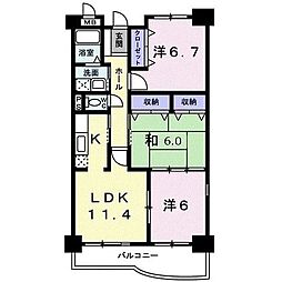 アトリウムコーツ 3LDKの間取図画像