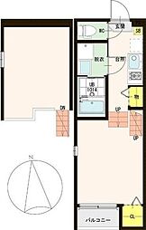 ハーモニーテラス大和町2 1Kの間取図画像