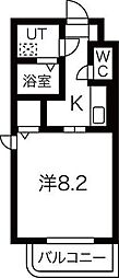 マックス河原町駅 1Kの間取図画像