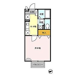 コンフォートASAKA 1Kの間取図画像