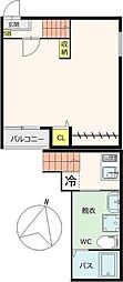 CasaFelice通町 1Kの間取図画像