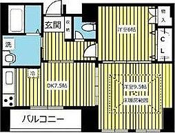 HF仙台レジデンスEAST 2DKの間取図画像