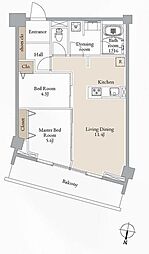 ブルーヴェル青葉通 2LDKの間取図画像