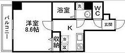STUDIO原町 1Kの間取図画像