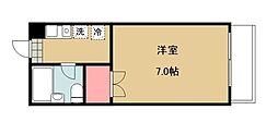 パールハイツ水の森 1Kの間取図画像