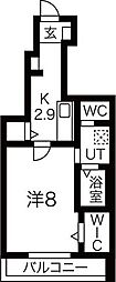 グリシーヌ 1Kの間取図画像