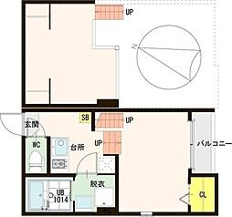 SAKURACOURT 1Kの間取図画像