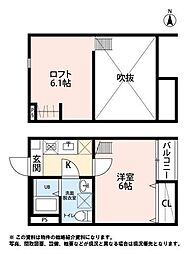 ヴァルムファーデン 1Kの間取図画像