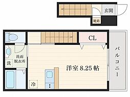 クロレ長町 ワンルームの間取図画像