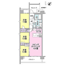シエリア昭和杁中 3SLDKの間取図画像