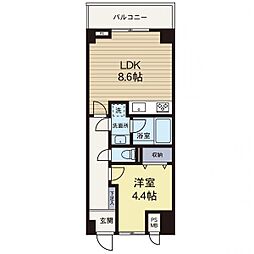 クレール久米川 1LDKの間取図画像
