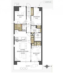 グランビュースクエア 3LDKの間取図画像