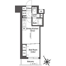 BluRock後楽園 1DKの間取図画像