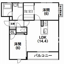 エテルノ 2LDKの間取図画像
