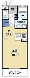 アソシエプラス ワンルームの間取図画像