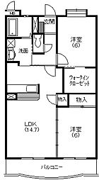 エトワール葵 2LDKの間取図画像