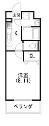 ヴィーガ 1Kの間取図画像
