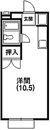 サンアベニュー富塚1 ワンルームの間取図画像
