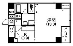 アルベルゴ三松館 1Kの間取図画像