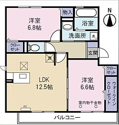 Alivio 2LDKの間取図画像