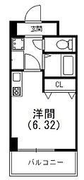 エイワマンション竜禅寺 1Kの間取図画像