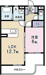 桜台マンション 1LDKの間取図画像