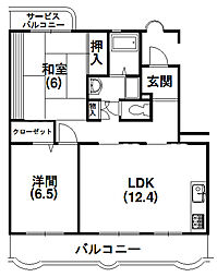 カーサフォルテ 2LDKの間取図画像