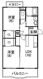 エスペランサ 2LDKの間取図画像